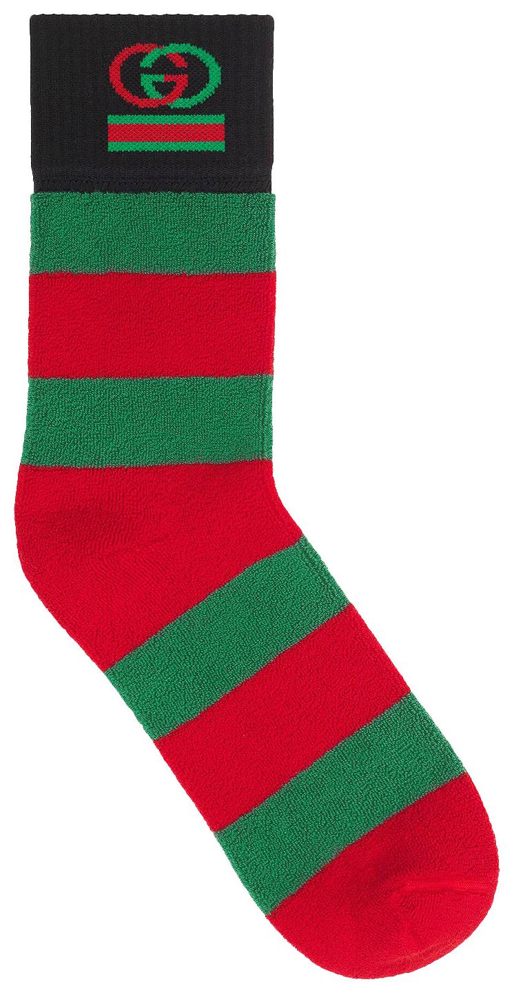 Buy Gucci Striped Socks With Interlocking G 'Green' 599438 4GA25 3174