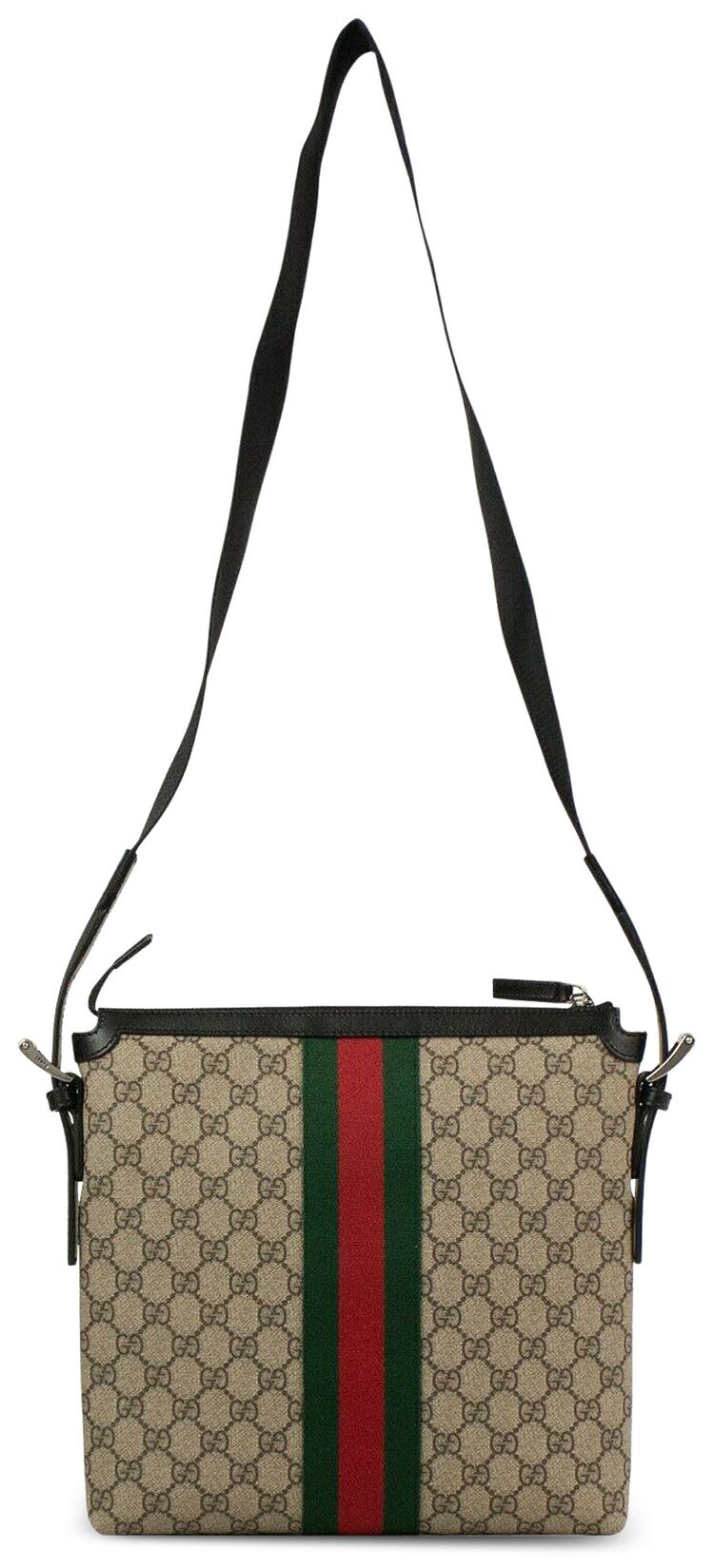 Gucci Cotton Supreme Ophidia Web GG Flat Medium Messenger Bag Brown