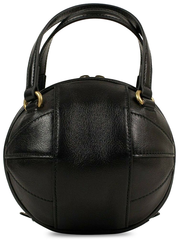 Gucci Leather Mini Tifosa Convertible Strap Ball Shoulder Bag Black