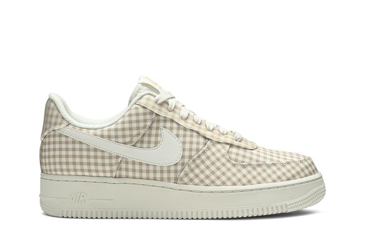 womens air force 1 low qs gingham pack beige