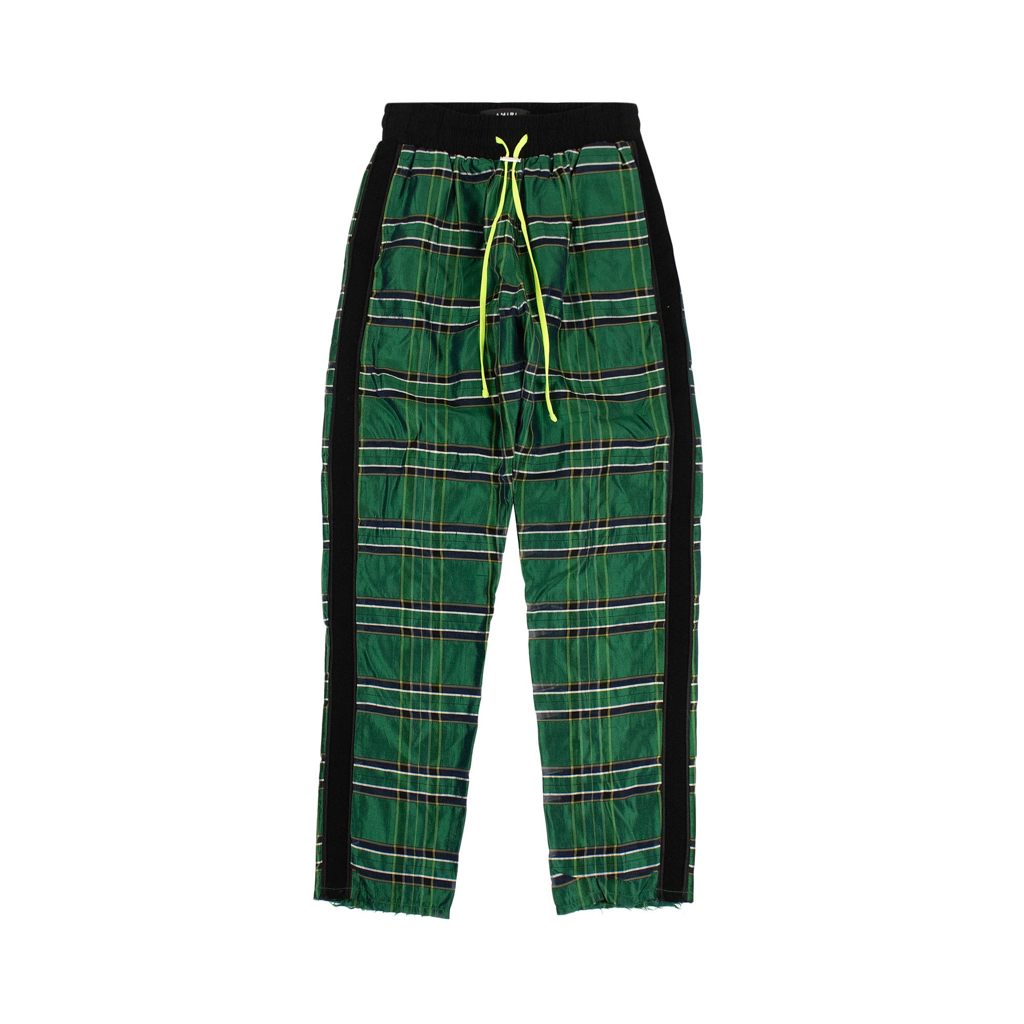 Green plaid new arrivals track pants