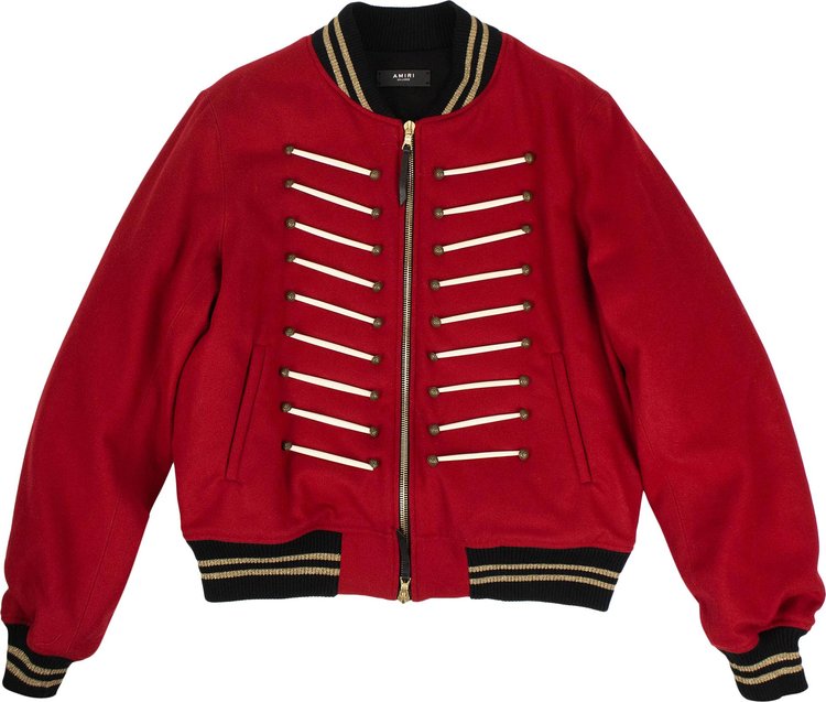 Amiri Wool-Blend "Forever" Stitched Bomber Jacket 'Red'