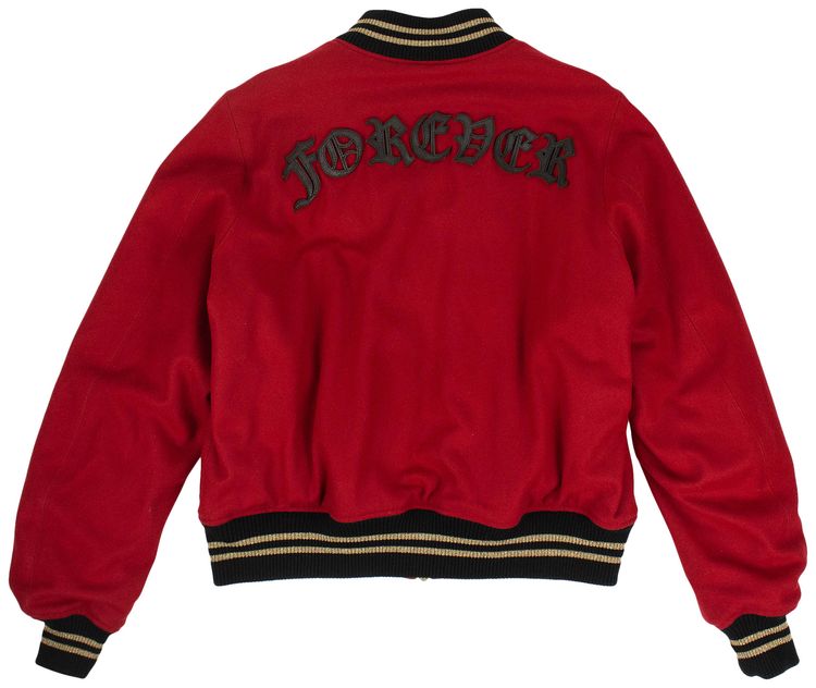 Amiri Wool Blend Forever Stitched Bomber Jacket Red