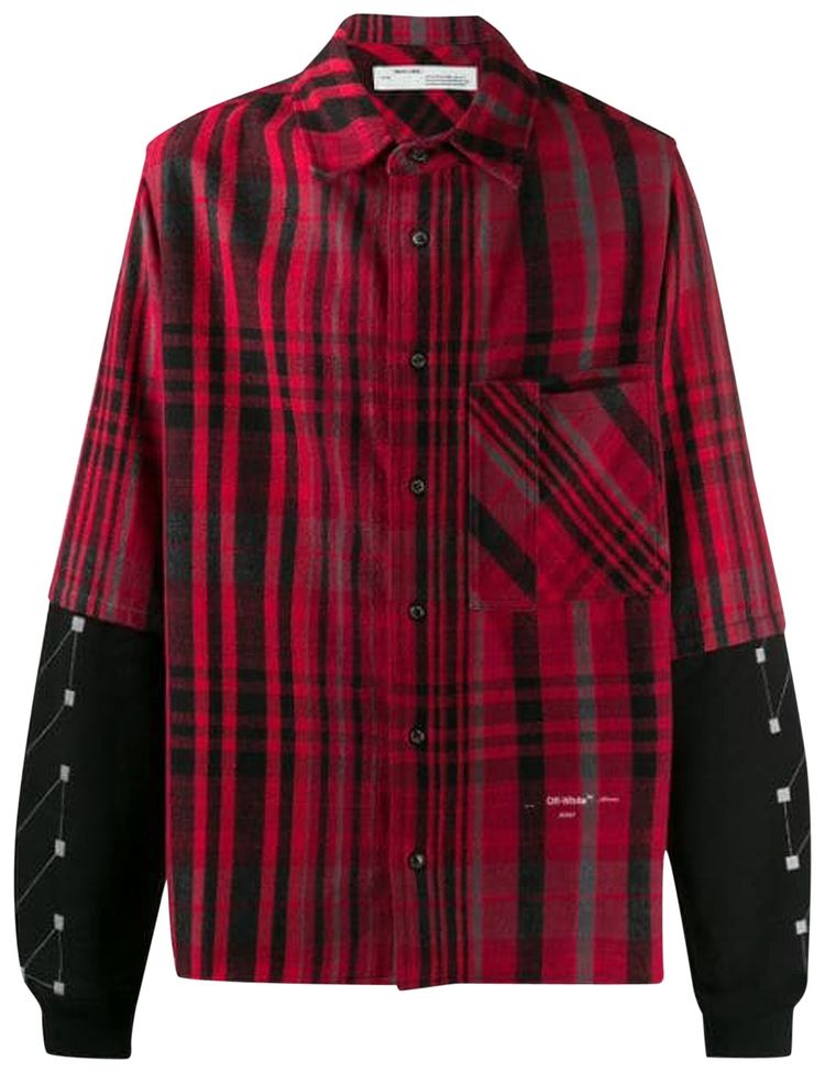 Off White Checked Shirt Red