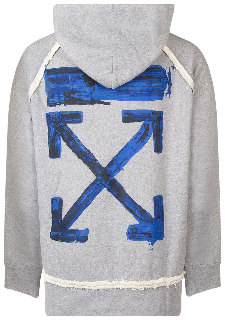 Off White Acrylic Arrows Incomp Hoodie Melange Grey