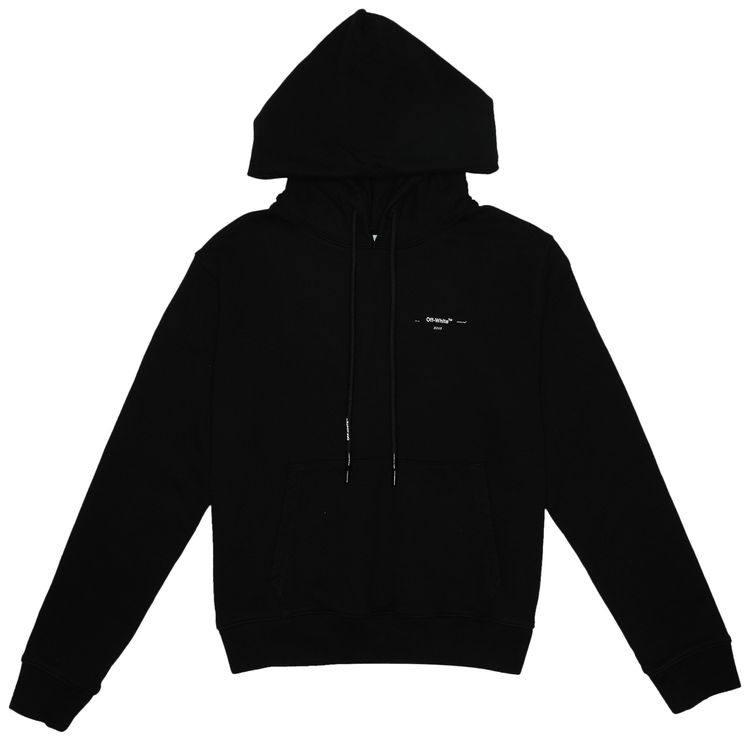 Off White Arrow Logo Slim Hoodie Black