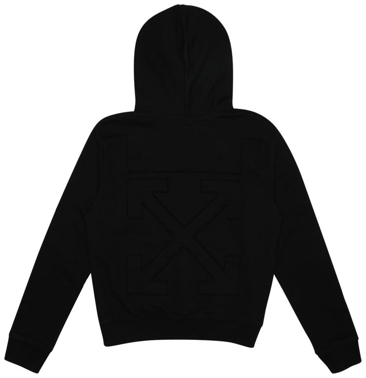 Off White Arrow Logo Slim Hoodie Black
