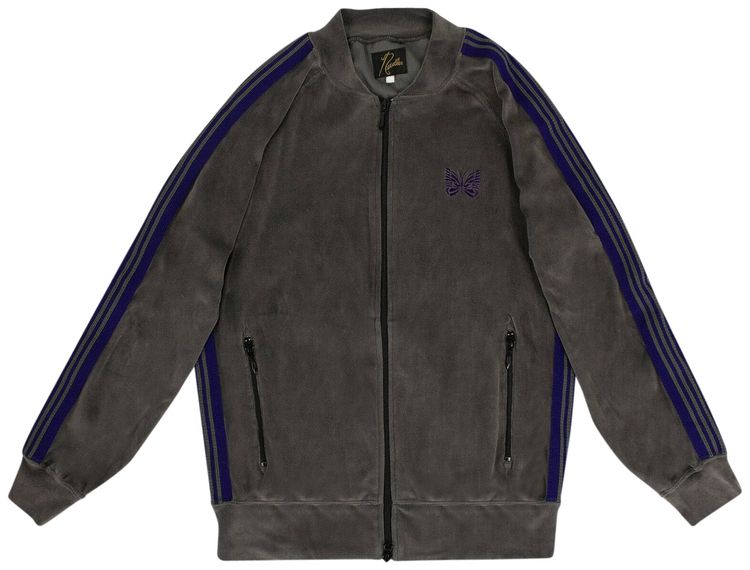 Needles Velour Side Striped Track Jacket Grey