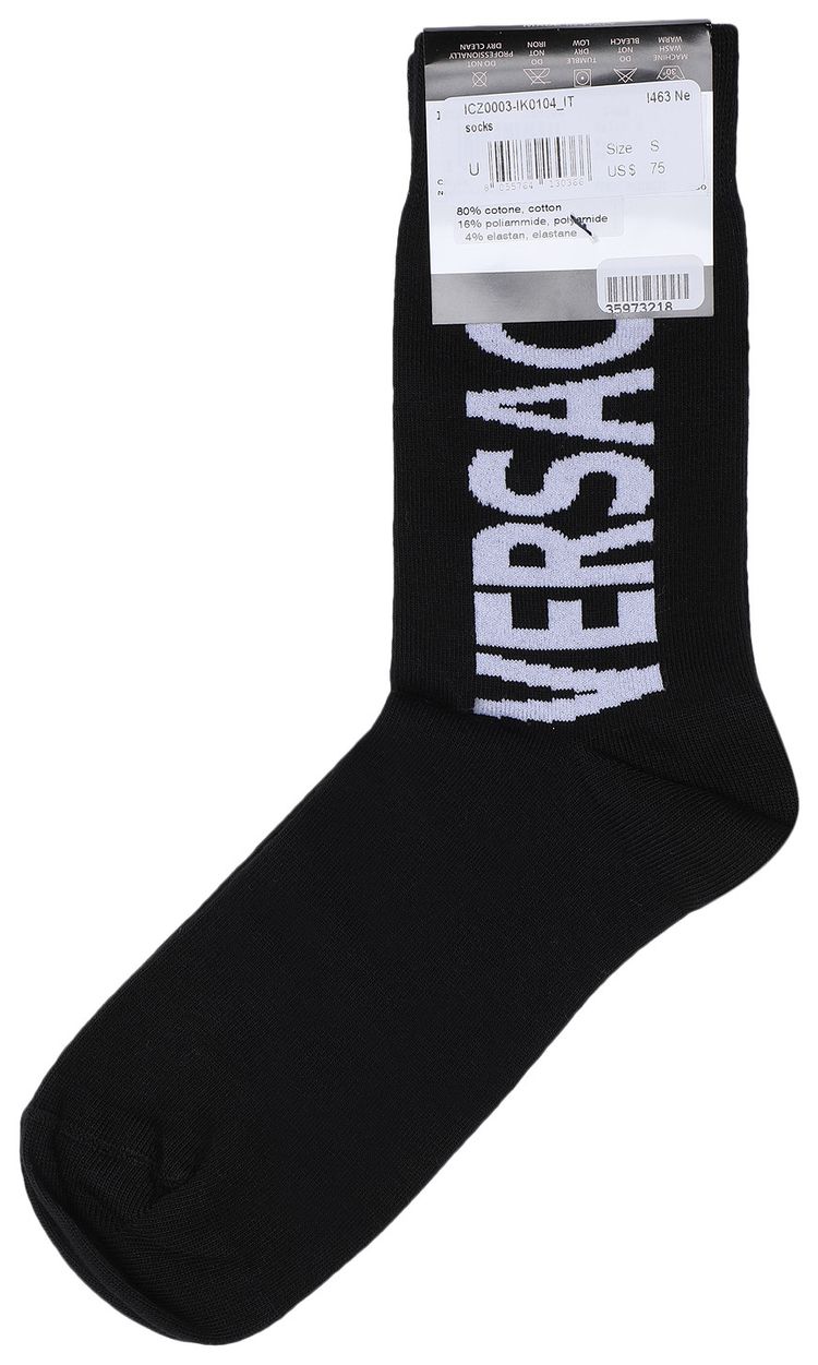 Versace Logo Socks Black