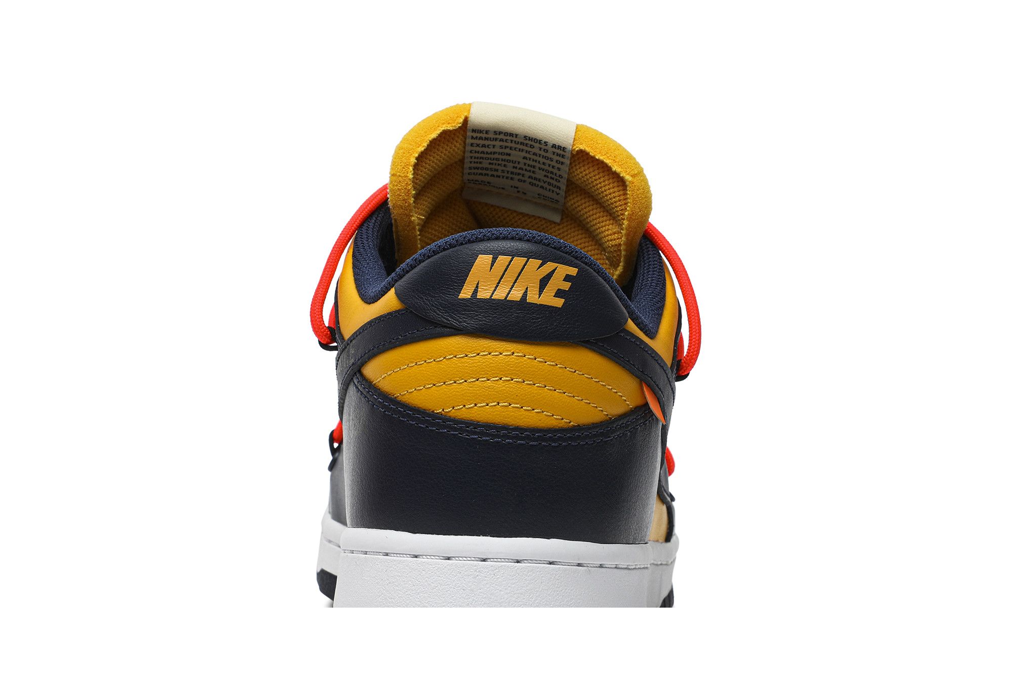 Nike dunk low x off-white michigan best sale