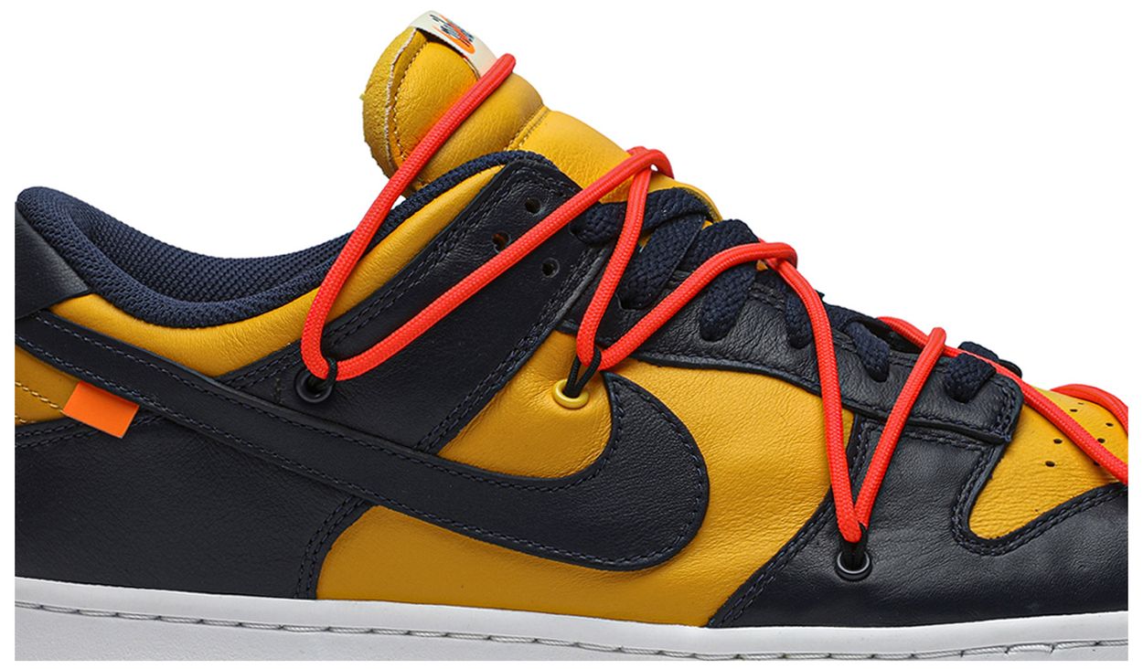 nike off white dunk low university gold