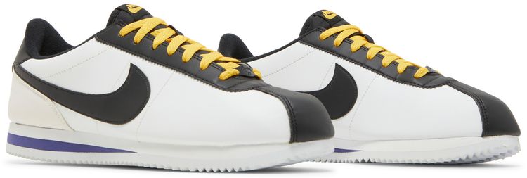 Nike Cortez Basic Leather White Black Amarillo