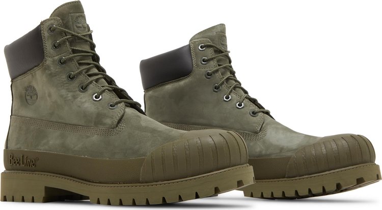 Bee Line x 6 Inch Premium Rubber Toe Boot Dark Green