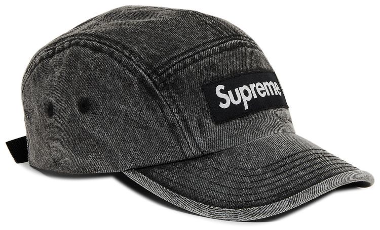 Supreme Denim Camp Cap Washed Black