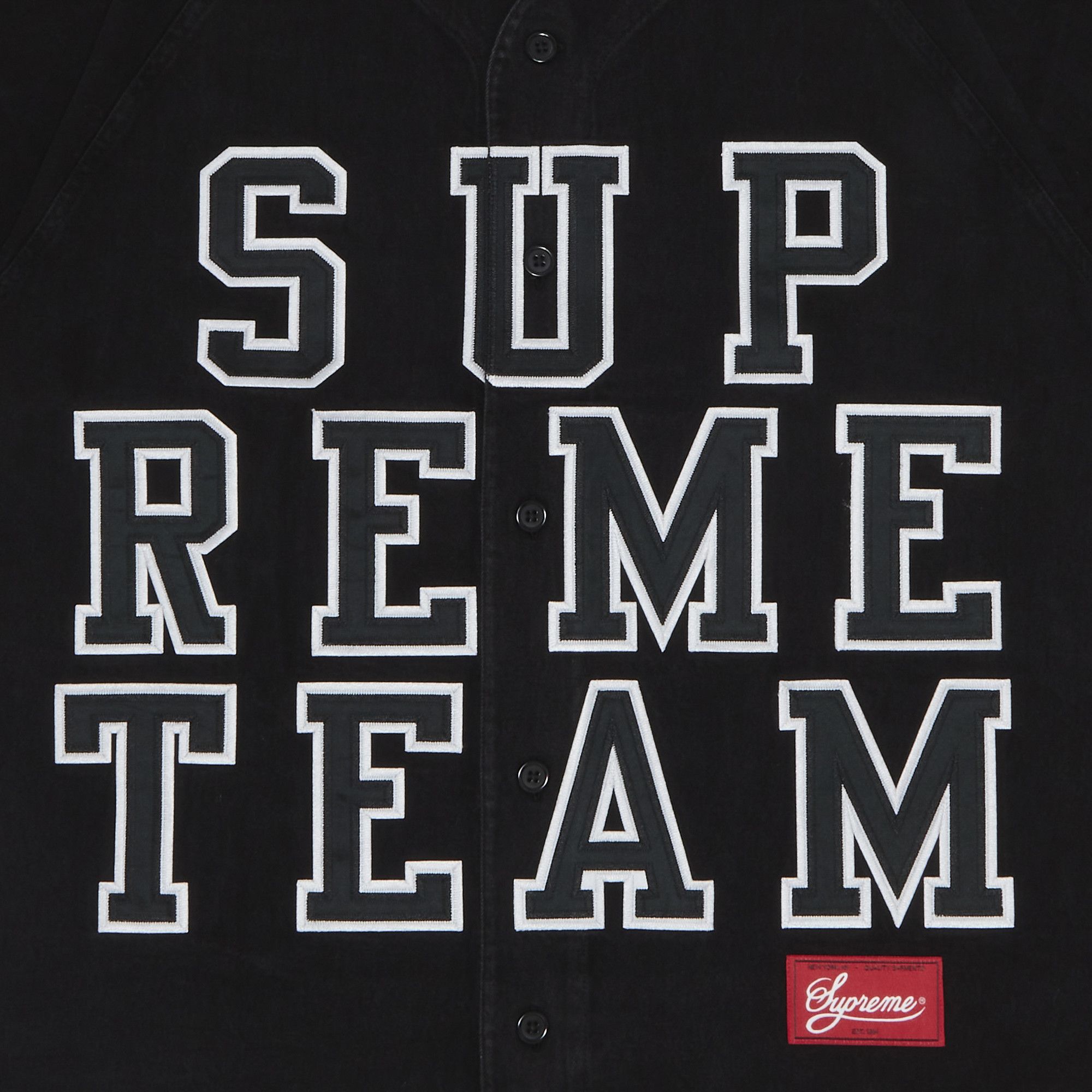 Buy Supreme Denim Baseball Jersey 'Black' - FW22KN11 BLACK