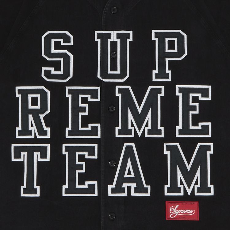 Supreme Denim Baseball Jersey Black