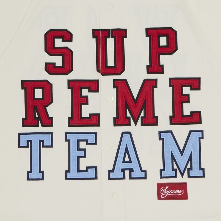 Supreme Denim Baseball Jersey White