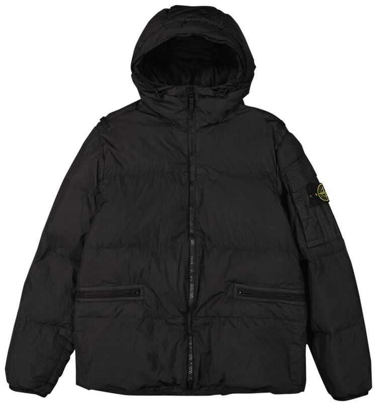 Stone Island Hooded Down Jacket Black