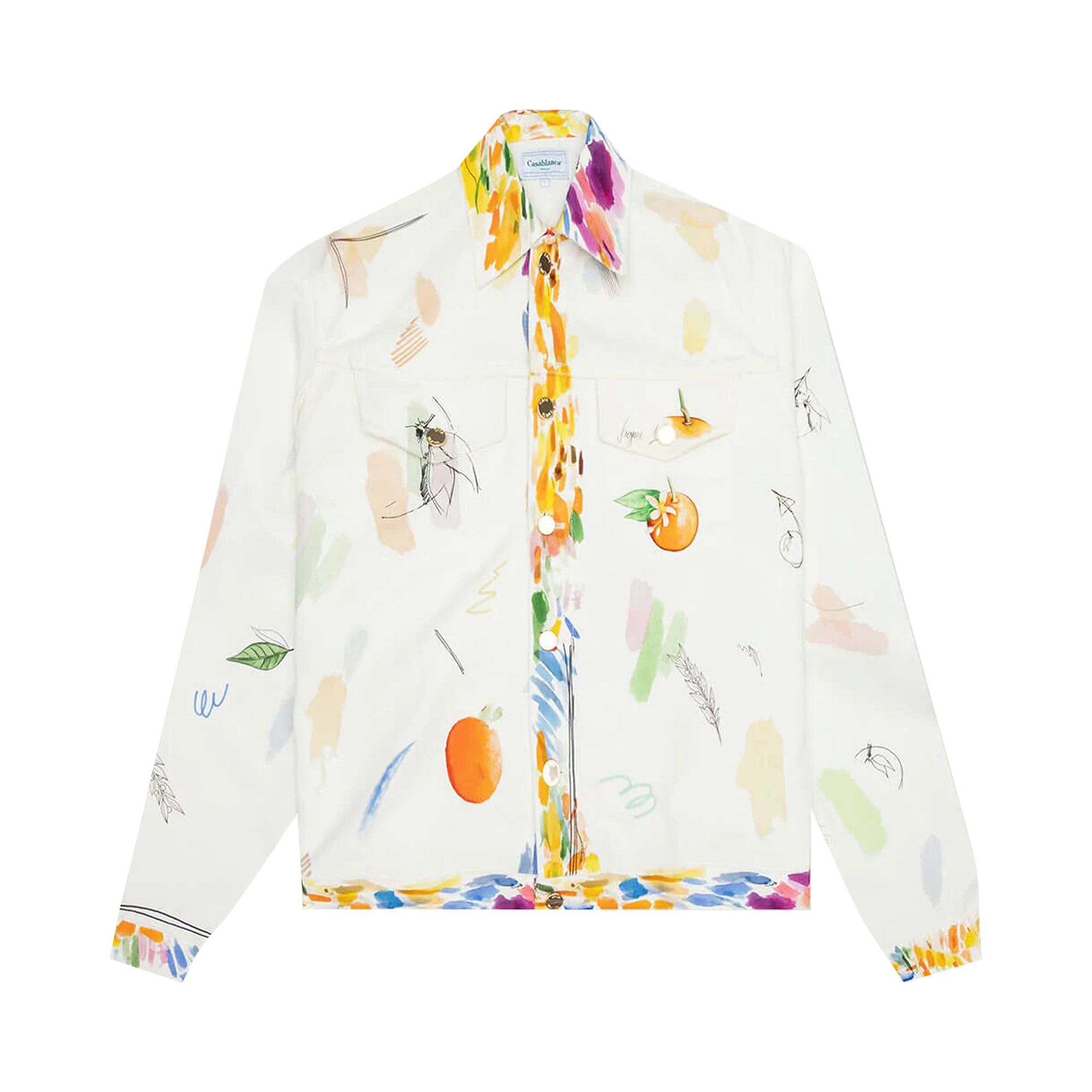 Buy Casablanca Printed Denim Jacket 'Work In Progress' - MF22 JK