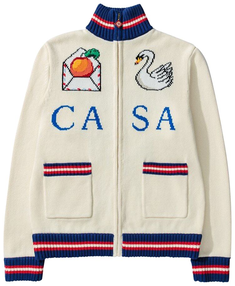 Casablanca Casa Swan Zip Up Jacket White