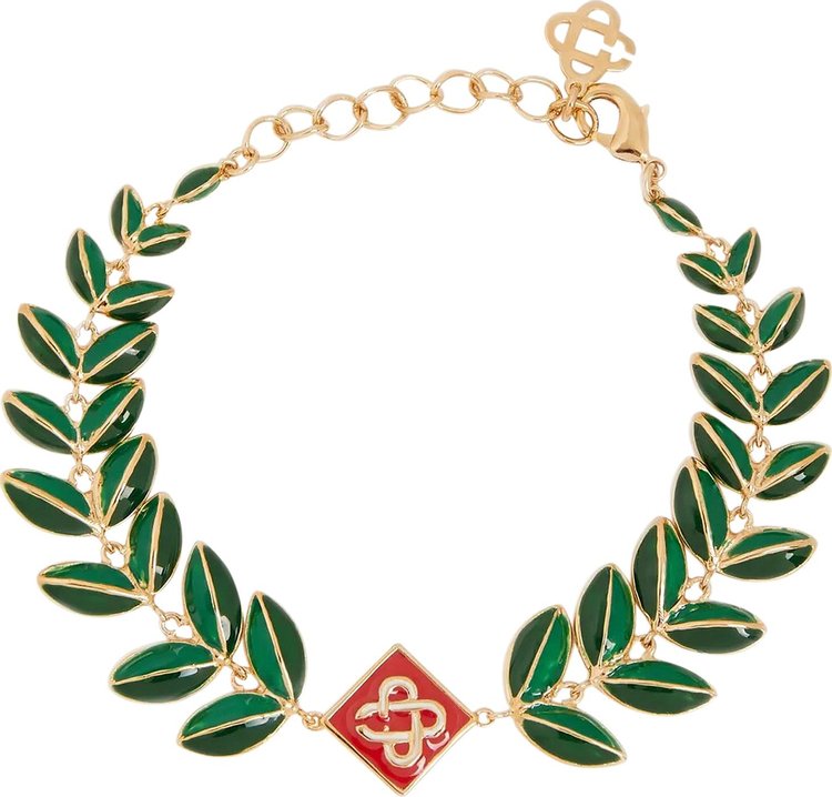 Casablanca Laurel Leaf Bracelet 'Gold/Green/Red'