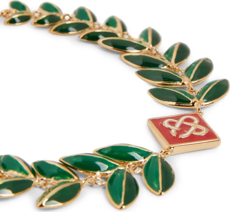 Casablanca Laurel Leaf Bracelet GoldGreenRed