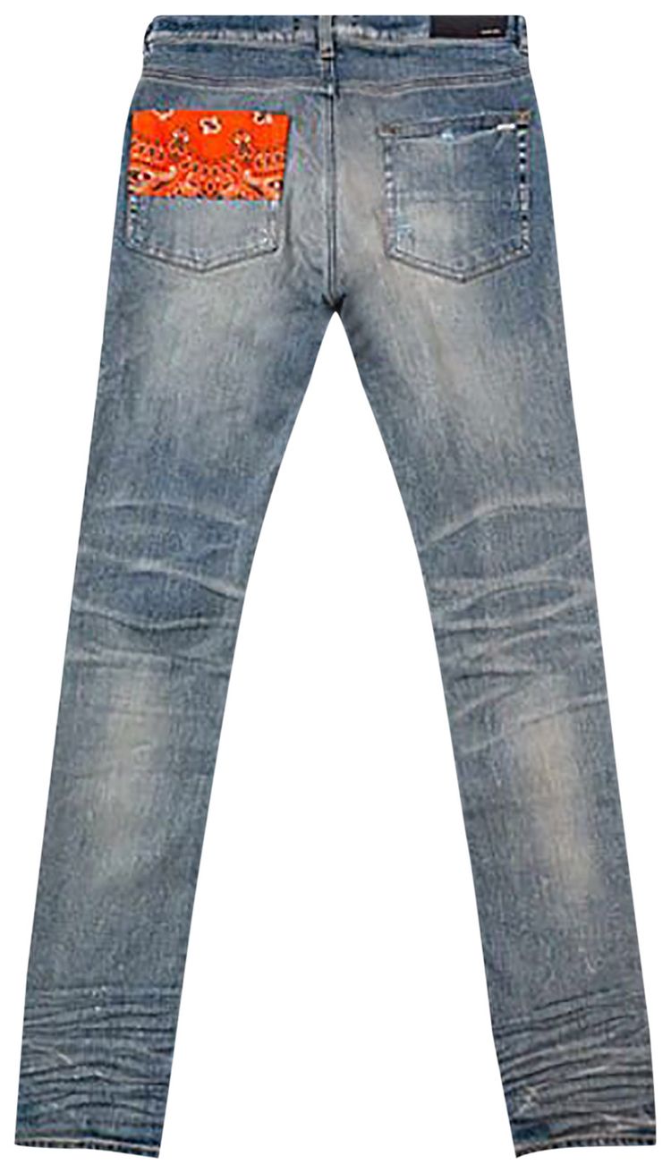 Amiri Vintage Bandana Artpatch Jean Clay Indigo