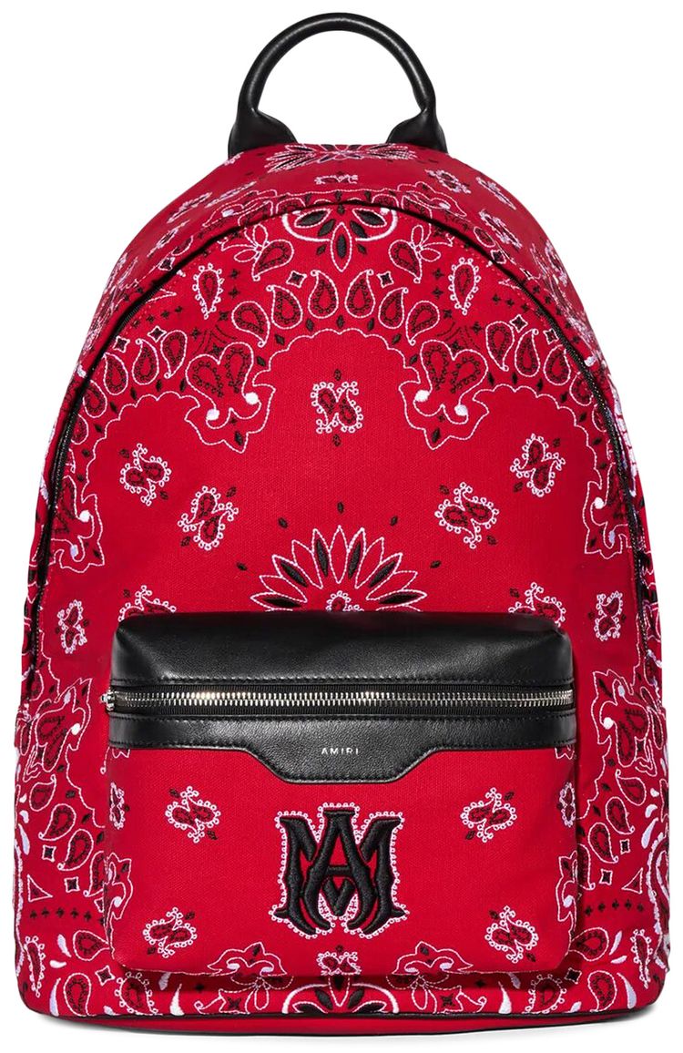 Amiri Bandana Embroidered Backpack Red