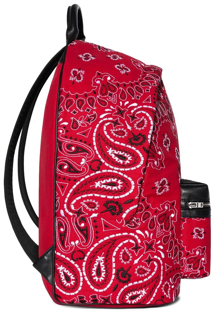 Amiri Bandana Embroidered Backpack Red