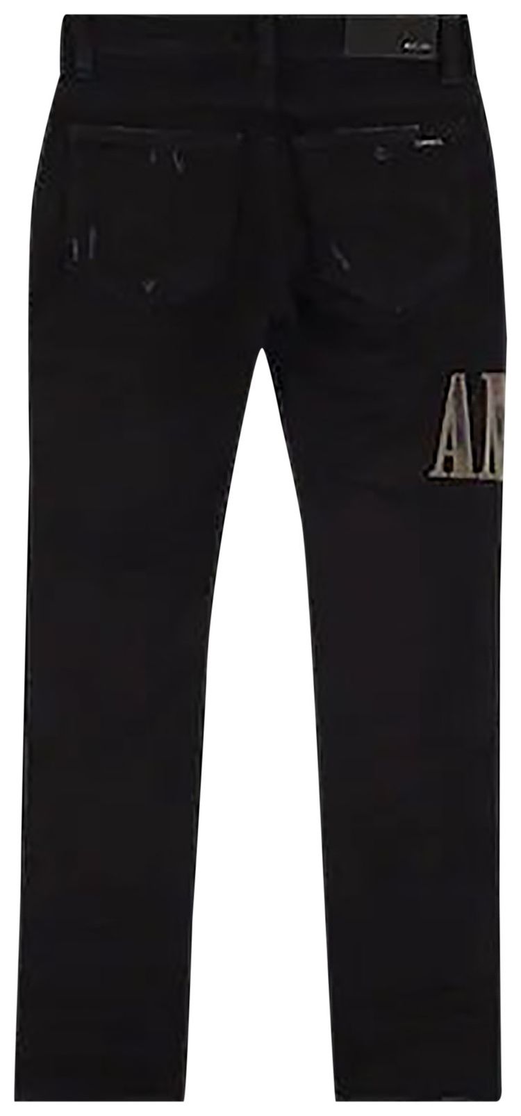Amiri Kids Camo Applique Denim Black