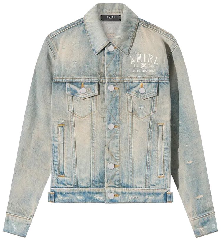 Amiri Kids Stencil Denim Trucker Clay Indigo