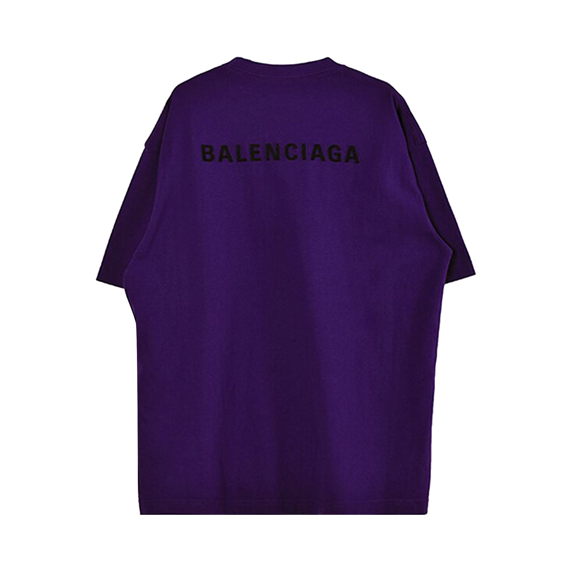 国内発送☆BALENCIAGA☆Medium Fit T-Shirt/PURPLE ロゴ Buy Balenciaga Medium Fit T-Shirt 'Deep Purple/Black