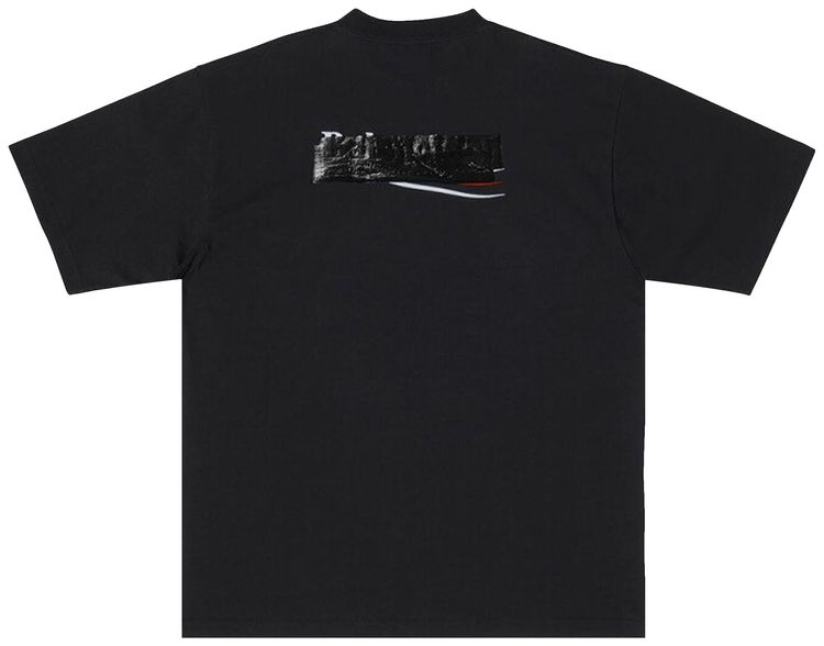 Balenciaga Large Fit T Shirt BlackWhiteRed