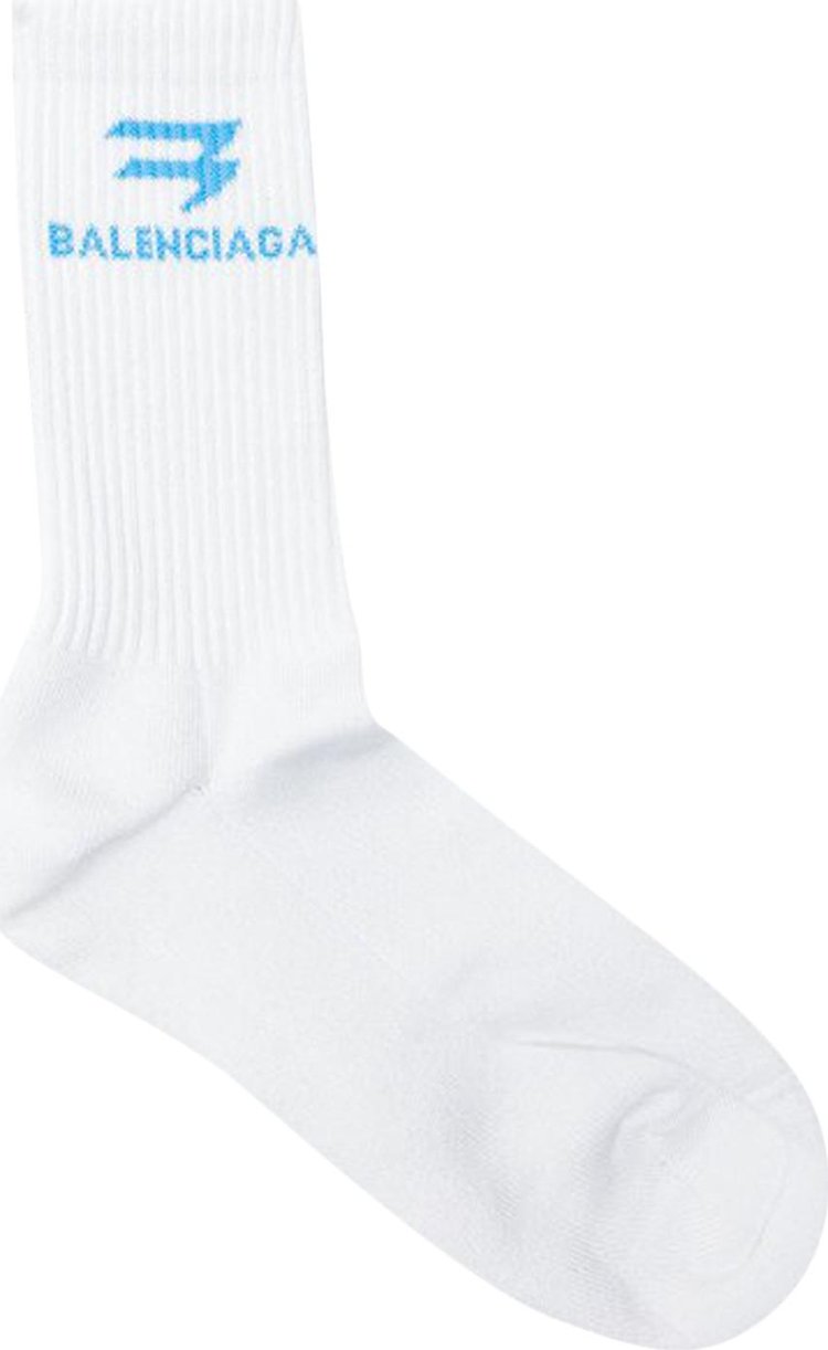 Balenciaga New Sporty Socks 'White/Light Blue'