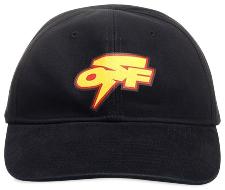 Off White Thunder Baseball Cap BlackYellow