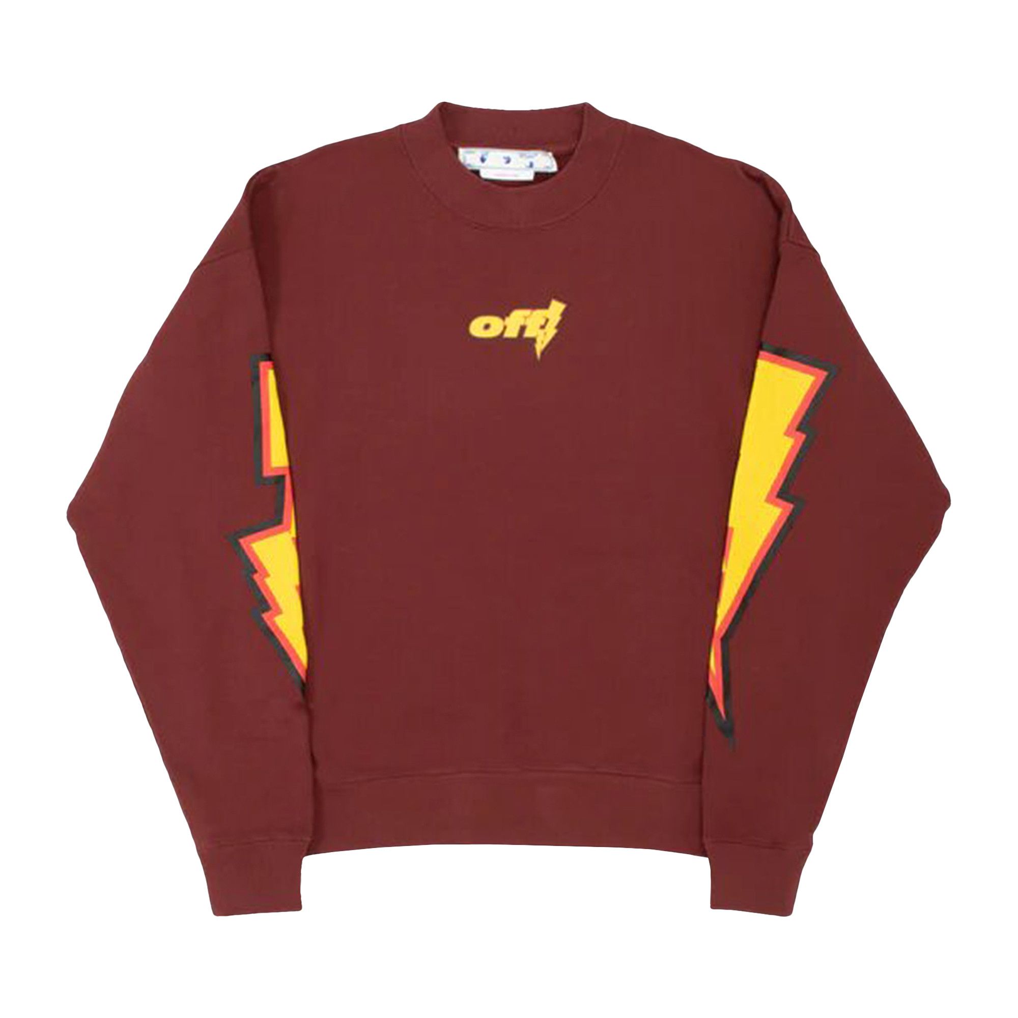 Buy Off-White Thunder Stable Skate Crewneck 'Barolo Yellow Buy Off-White Thunder Stable Skate Crewneck 'Barolo Yellow