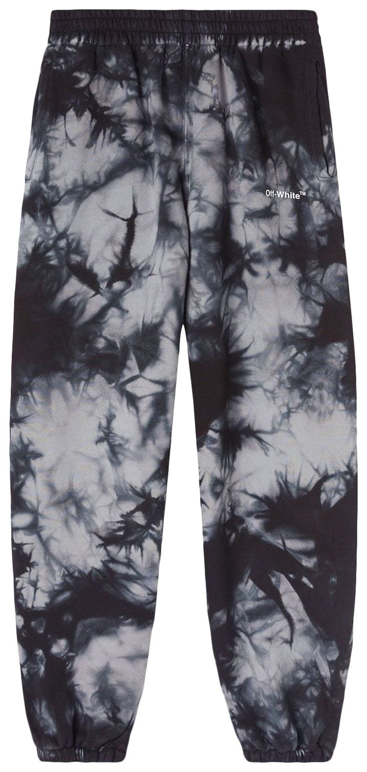 Off White Diag Tie Dye Slim Sweatpant Warm GreyWhite