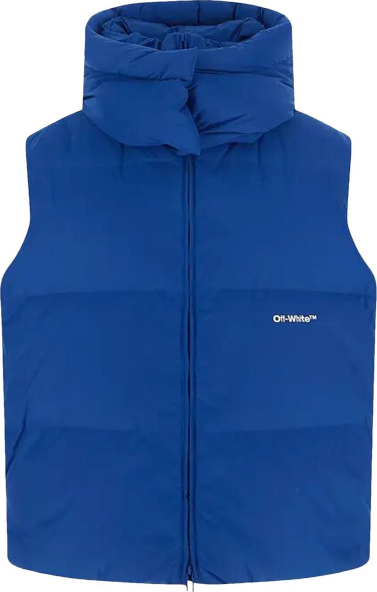 Off-White Bounce Hooded Down Vest 'Peacock/White'