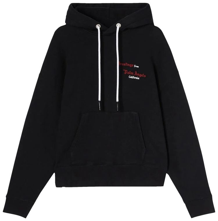 Palm Angels Back Coral Hoodie Blackred