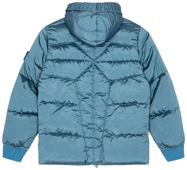 Stone Island Hooded Down Jacket Mid Blue
