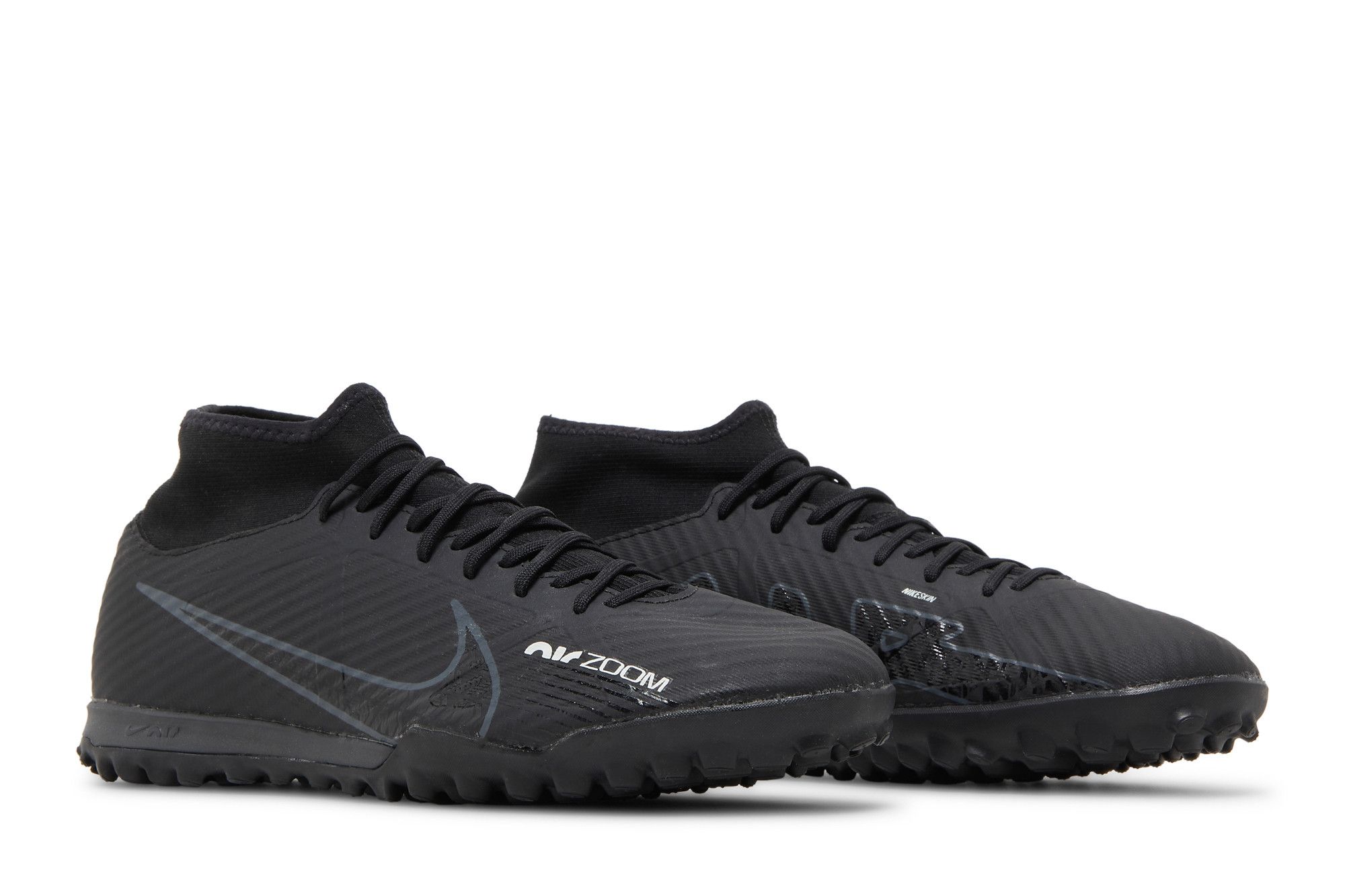 Size 10.0 Zoom Mercurial Superfly 9 Academy TF 'Black Dark Smoke Grey'
