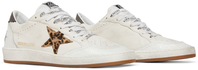 Golden Goose Wmns Ball Star White Leopard