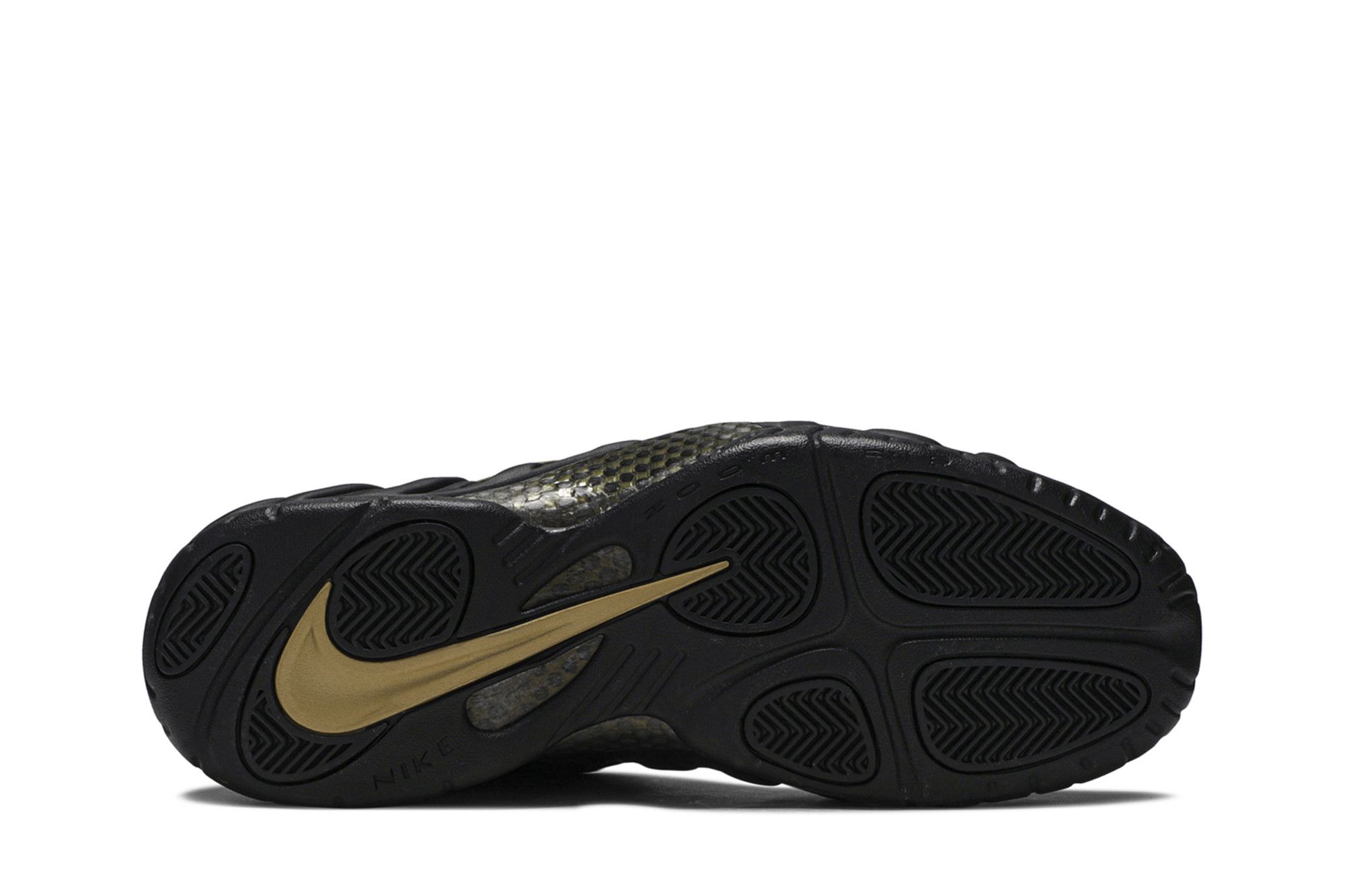 Size 10.5 Air Foamposite Pro Black Metallic Gold