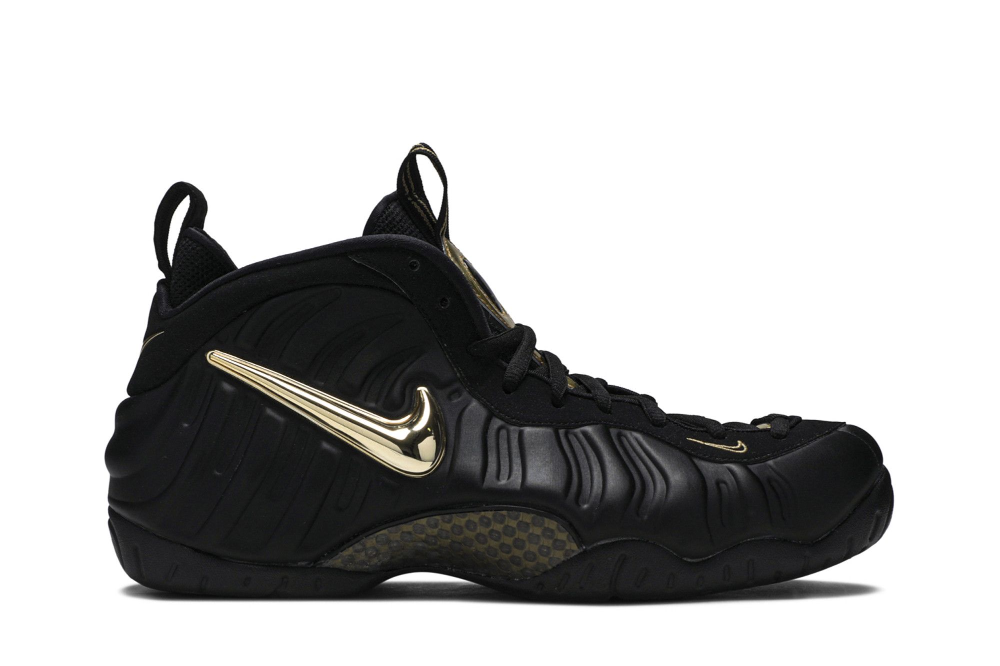 Size 10.0 Air Foamposite Pro Black Metallic Gold