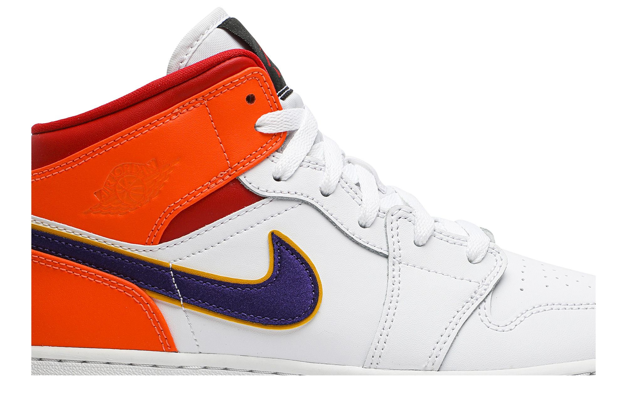 Air jordan 1 mid purple white red best sale