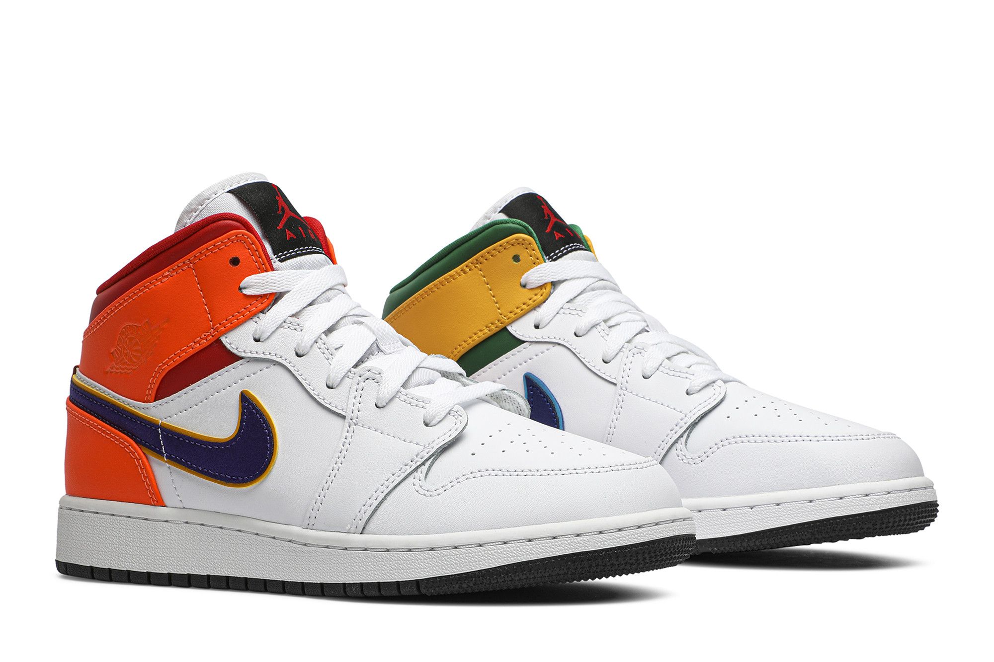 Nike air jordan 1 mid gs white court purple multi color shop