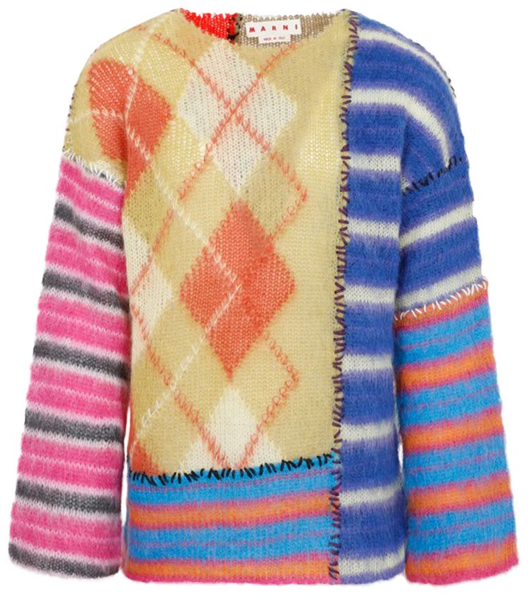 Marni Long Sleeve Crewneck Sweater Multicolor