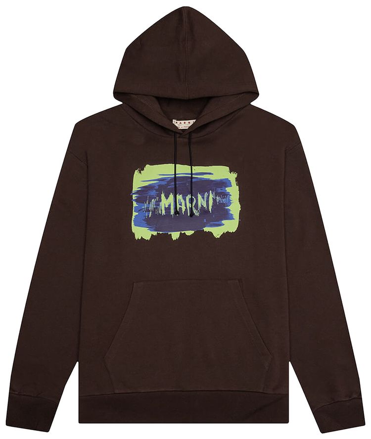 Marni Long Sleeve Hooded Sweatshirt Cacao
