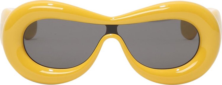 Loewe Inflated Mask Sunglasses 'Shiny Yellow/Smoke'