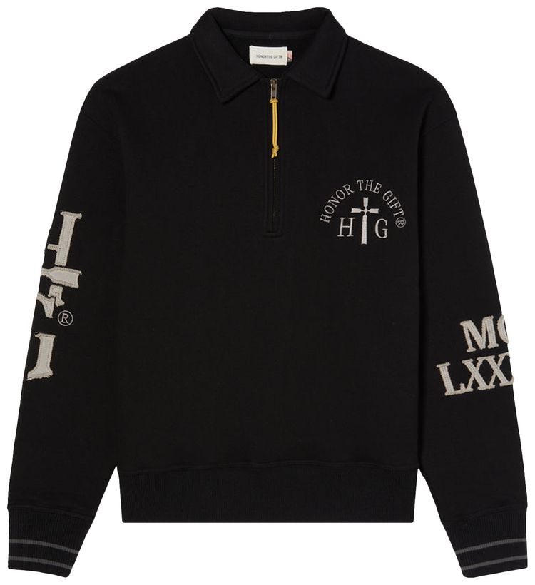 Honor The Gift Prep School Henley Sweater Black